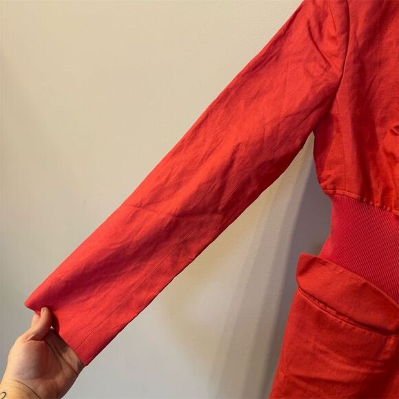 7 For All Mankind Women's coral Cotton Linen Casual Jacket NWT - Picture 6 of 8